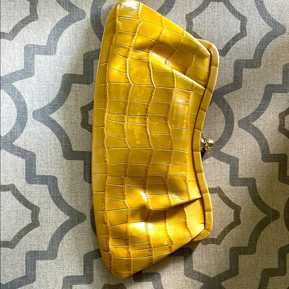 Banana Republic Yellow Embossed Clutch